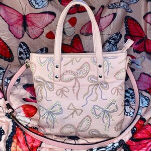 Luv Betsey Johnson Purse | LBKLARA Mini Tote Bag | Pink Coquette Bow Balletcore